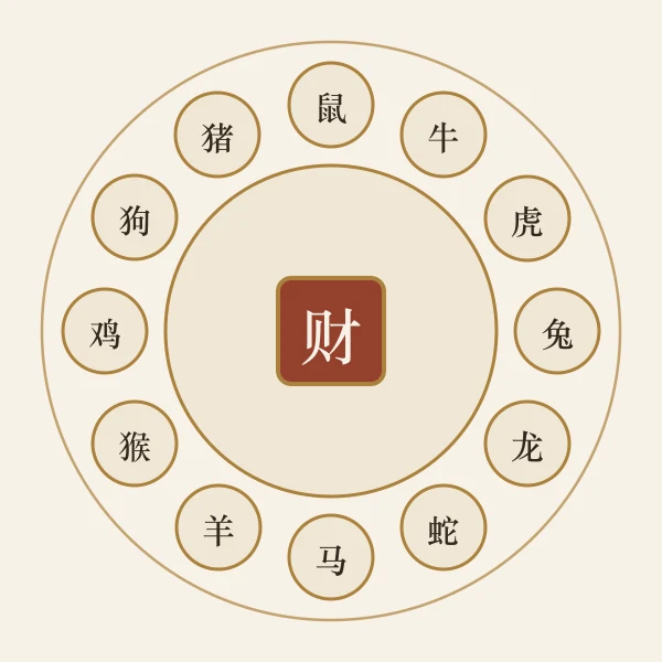 十二生肖属相牌运方位概念图