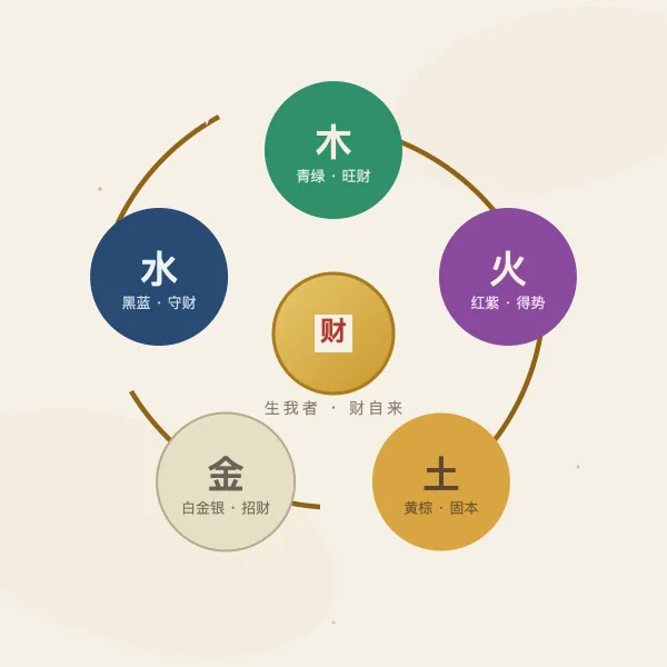 五行相生与旺财色关系图解