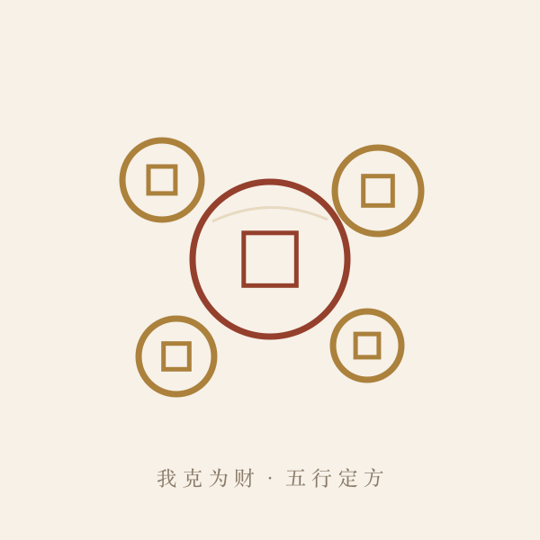 偏财方位五行生克示意图