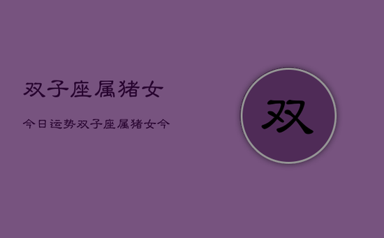 双子座属猪女今日运势，双子座属猪女今日运势详解