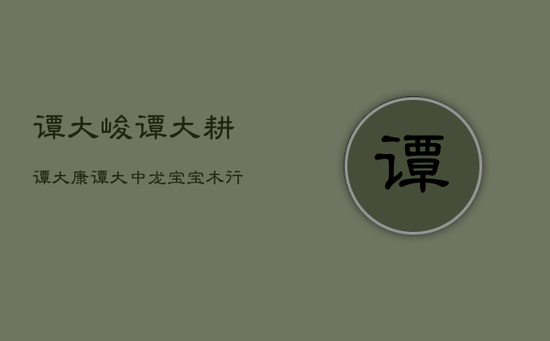 谭大峻、谭大耕、谭大康、谭大中，龙宝宝木行高分名精选