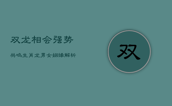 双龙相会：强势共鸣，生肖龙男女姻缘解析
