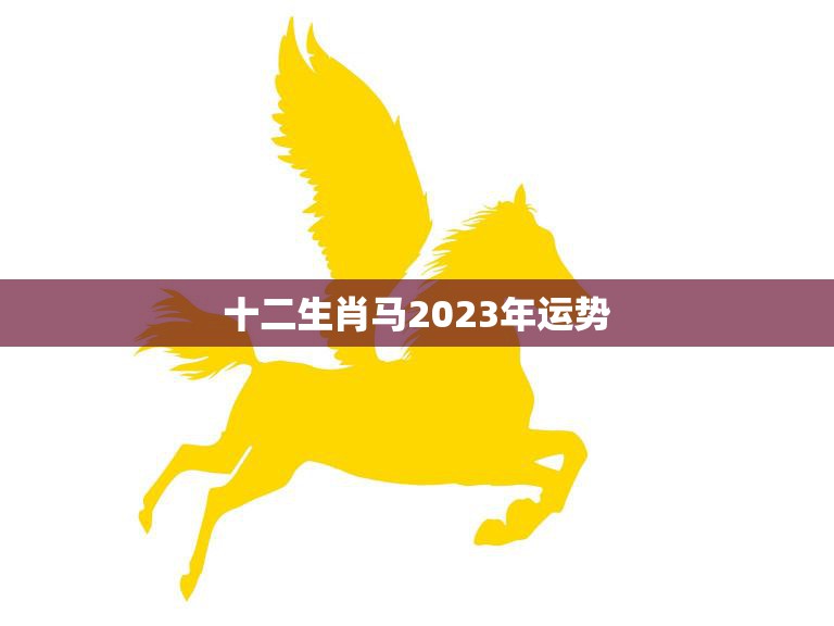十二生肖马2023年运势(马上飞黄腾达财运亨通)